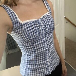 Hollister Plaid Button-Through Blouse